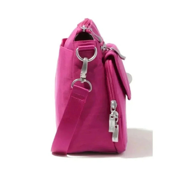 Baggallini Calais Crossbody travel bag orchid pink turnlock RFID water resistant - Picture 7 of 10
